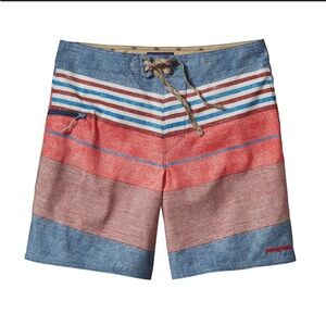 Patagonia Blue and Red Board Shorts Swimwear size 35 nwot #414